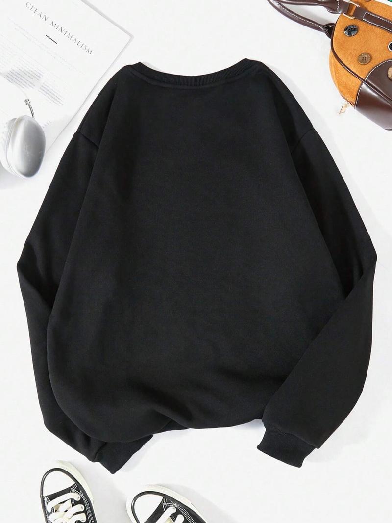 Product Introduction of Women's Vintage Dallas Football Crew Neck Sweatshirt, Casual Letter & Star Print Long Sleeve Pullover for Fall & Winter, Women's Clothes for Daily Wear 4