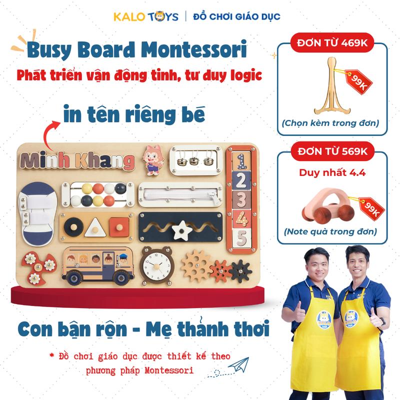 Bảng bận rộn IN TÊN RIÊNG Busy Board BB51 - Đồ chơi giáo dục thông minh Montessori cho bé 0-3 tuổi