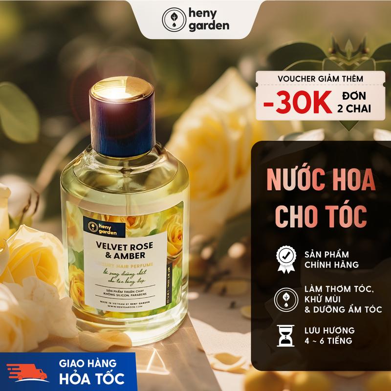 Xịt Thơm Tóc, Nước Hoa Tóc Cao Cấp Bổ Sung Dưỡng Tóc 100mL HENY GARDEN - Xịt Dưỡng Thơm Tóc Hương Nước Hoa Lưu Hương Lâu