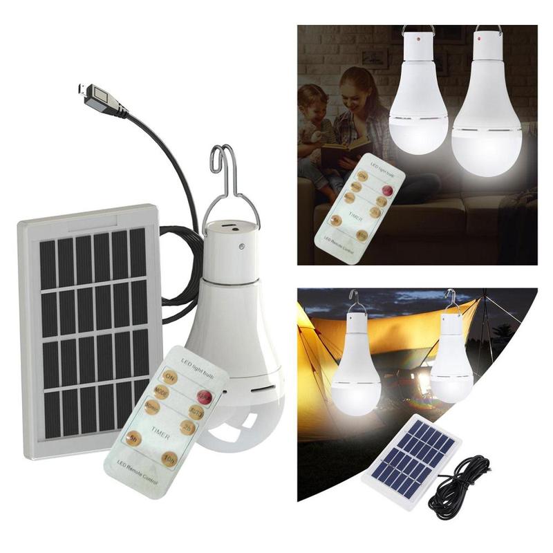 Product Introduction of Light Bulb Solar Lights Outdoor Portable Solar Panel Powered Lamps LED Bulb Lights for Coops Shed Hiking Fishing Camping Tent Lighting 0