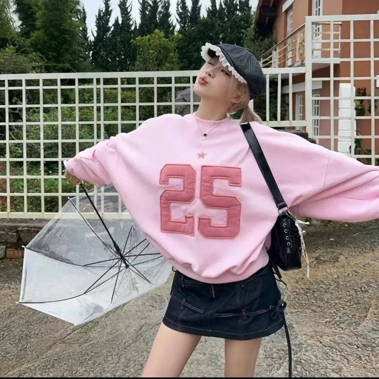 Áo Sweater Số 25 AB HOUSE TWENTY FIVE Thêu Đắp Vải Nổi - Áo Nỉ Nữ Chất Nỉ Nhập Ngoại Tabii Store