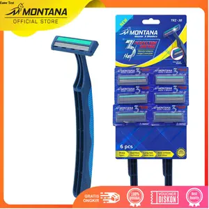 MONTANA 3 Razor Blades Stainless Alat Cukur 3 Mata Pisau 118m Perfection Shaving TRZ-3B