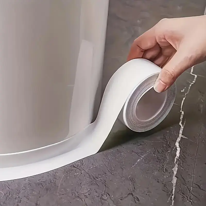 Self Adhesive Bathroom Caulking Tape, Waterproof Anti-mold Caulking Tape, Universal Kitchen & Bathroom Seam Sticker Tape, Seal, Glue, Silicone, Tools 5