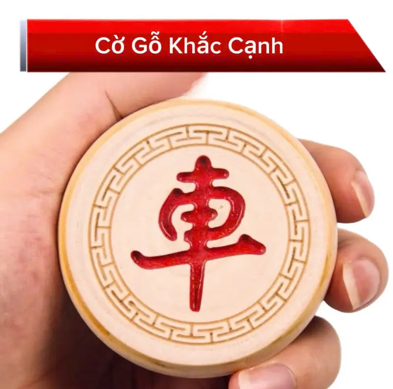 Bộ Cờ Tướng Gỗ Bạch Dương - Cờ Gỗ Nguyên Khối Khắc Chìm Ký Tự Và Viền [BDV] 0