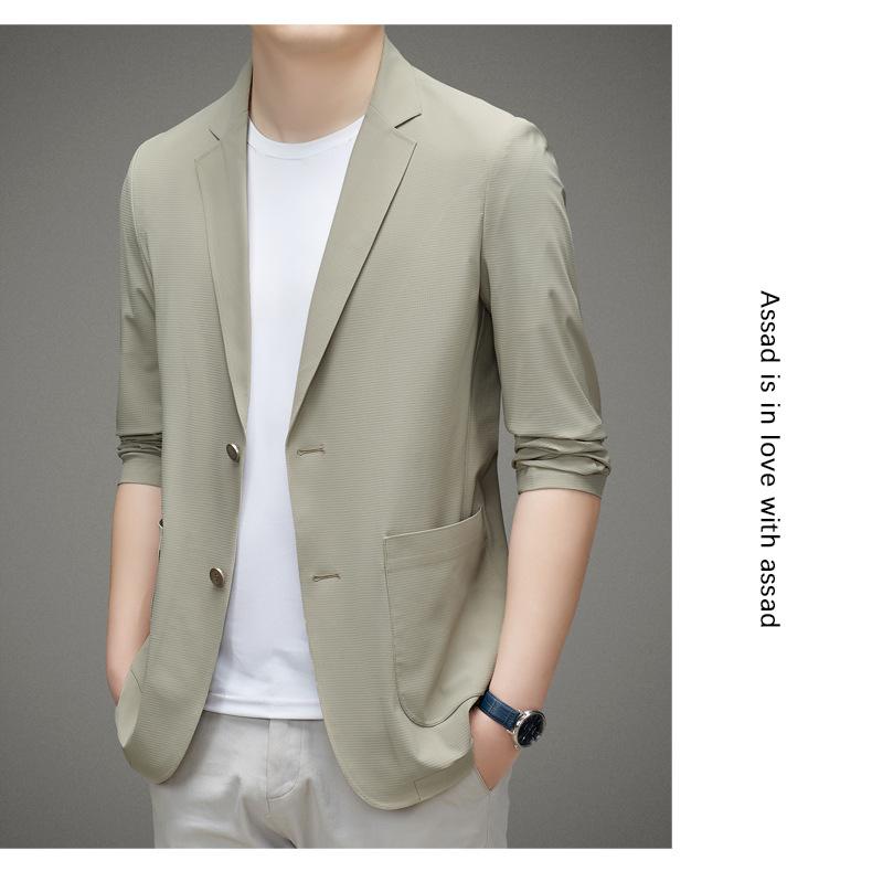 Product Introduction of [Duke] Spring Summer Ice Silk Sunscreen Casual Single Suit 2024 Men's Fashion New Business Suit for Middle-aged and Young Men 23