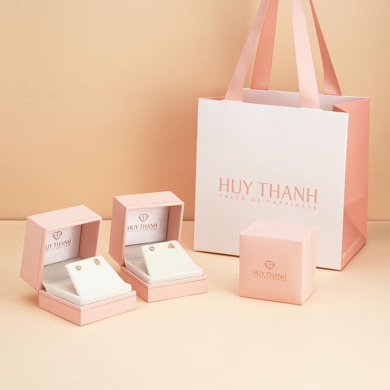 HuyThanhJewelry PTB353 Bộ Trang Sức Vàng 14k Họa Tiết Thiên Nga Gắn ĐÁ Cz 8