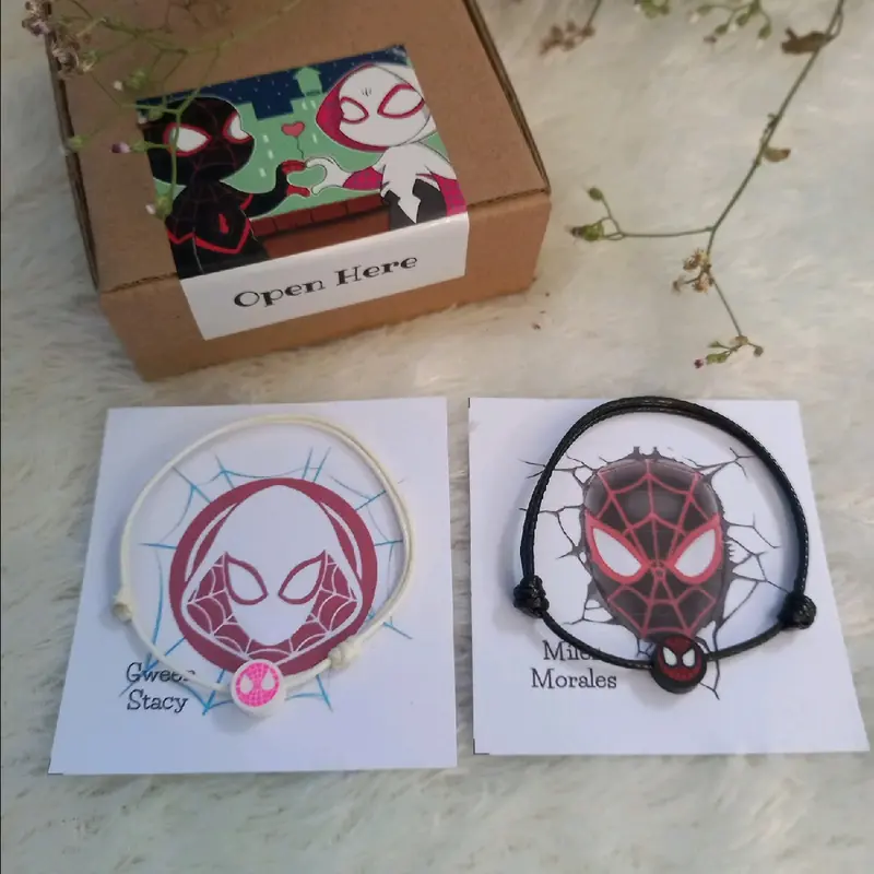 Gelang Couple Spiderman Miles Morales dan Gwen Stacy Ver 2 ( Free gelang polos hitam ) Tali 4
