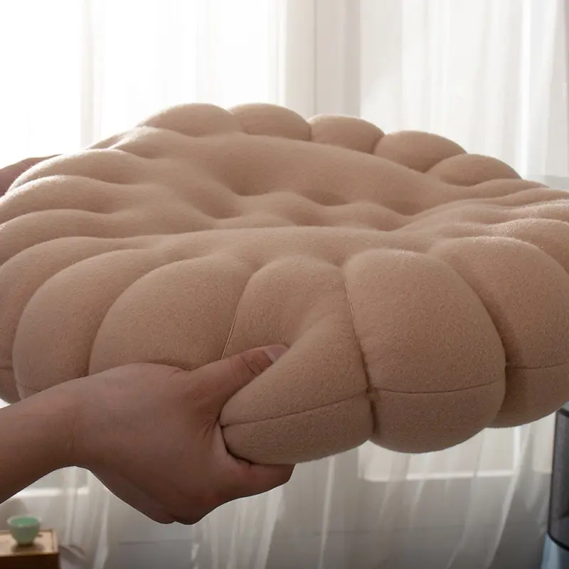 Đệm Ngồi Bệt Hình Bánh Quy Tấm Đệm Lót Ghế Dercor mẫu mới Siêu Ngộ Nghĩnh Vải Nỉ nhung mềm mịn kích thước 40 x 45 cm 2