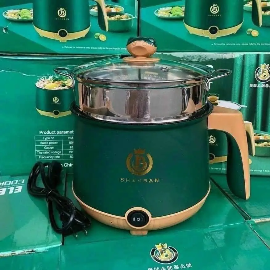 ￼Nồi Lẩu Điện Mini-Nấu Mì 2 Tầng Kèm Giá Hấp Đa Năng-Nướng-Luộc, Chiên Chống Dính Vấn Đá Tiện Lợi