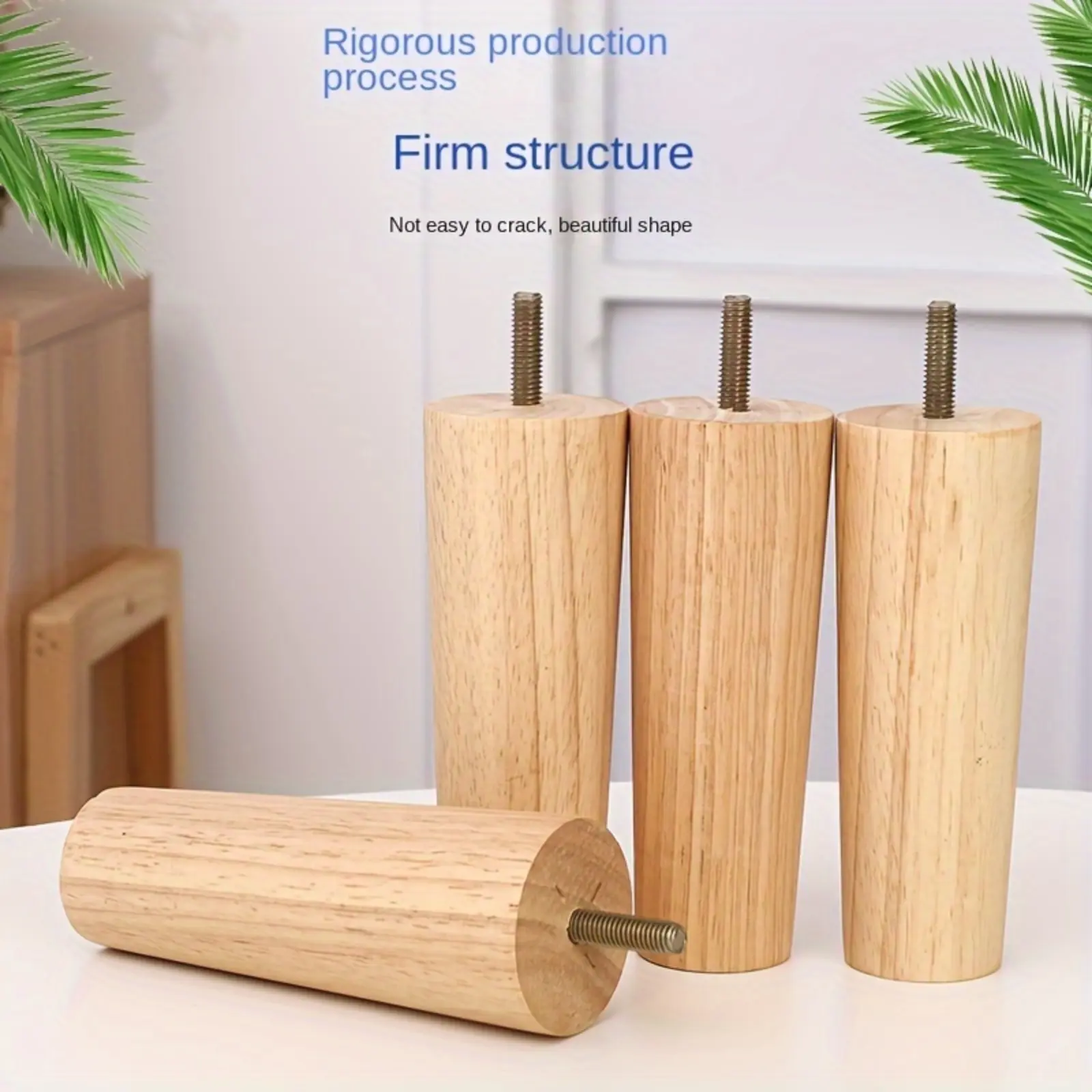 With M8 Screw Wooden Feet Sofa Feet Solid Wood Feet Bed Feet Original Wood Color TV Cabinet Feet Furniture Feet Bedside Table Feet