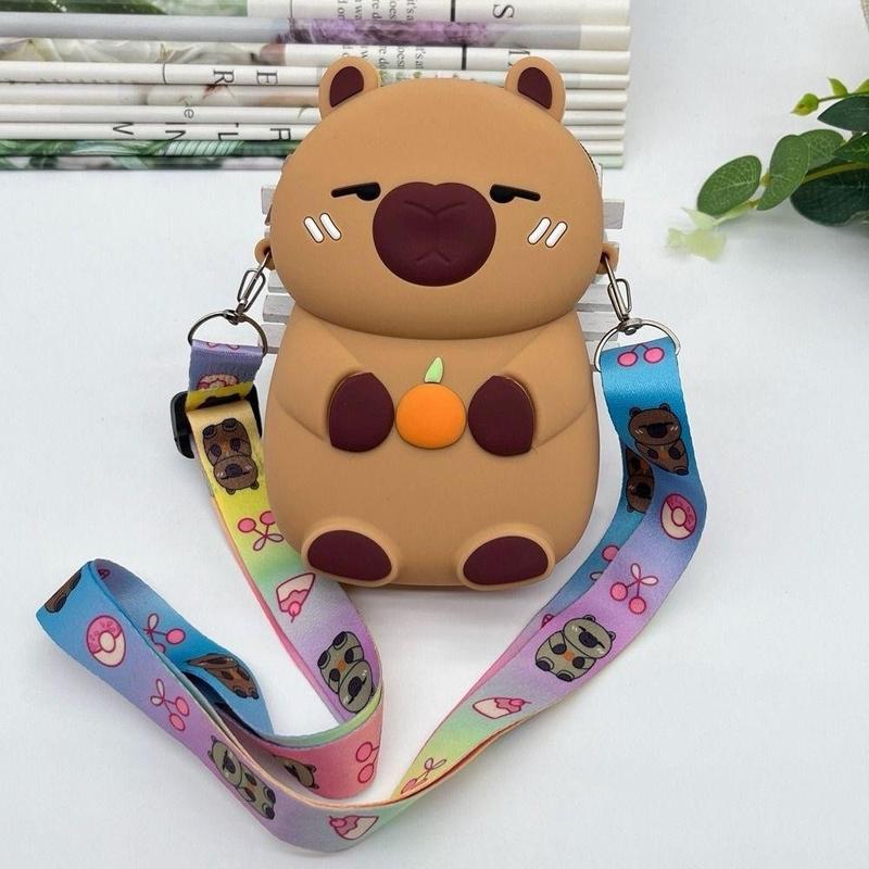 ￼Ví Silicon, Nhân Vật Hoạt Hình Anime Quà Tặng Ví Capybara, Đáng Yêu Có Tay Cầm Ví Đựng Tiền Xu Cho Trẻ Em 5