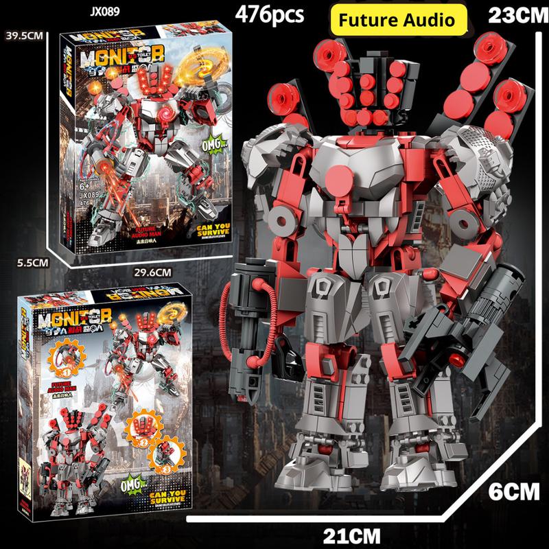 Skibidi Toilet Đồ Chơi Lắp Ráp Upgraded Titan Speaker Man V3 JX089 Electric Drill King Clock Man Drill Man King Titan Cameraman Electric Fan Titan TV Man ClockMan Audioman Monitor Fusion Titan TV Man SpeakerMan Tv Man Màu Vàng Mô Hình Skibidi Toilet