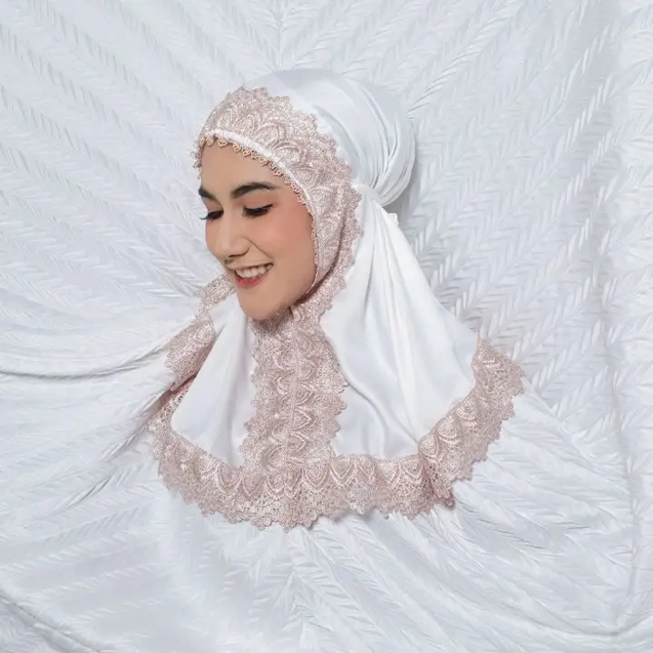 Mukena Dewasa 2in1 Plisket Renda Mewah Bahan Silky Premium Travelling Jumbo terbaru 2024 Atasan Bawahan Hampers Kain Motif Panjang Velvet Muslim Lembut Cantik Pouch Maxmara mukena silk Soft 6