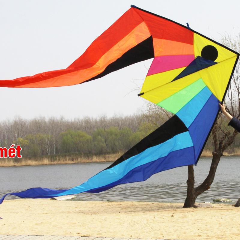 Diều cá đa sắc màu lớn may thủ công chắc chắn gấp gọn
