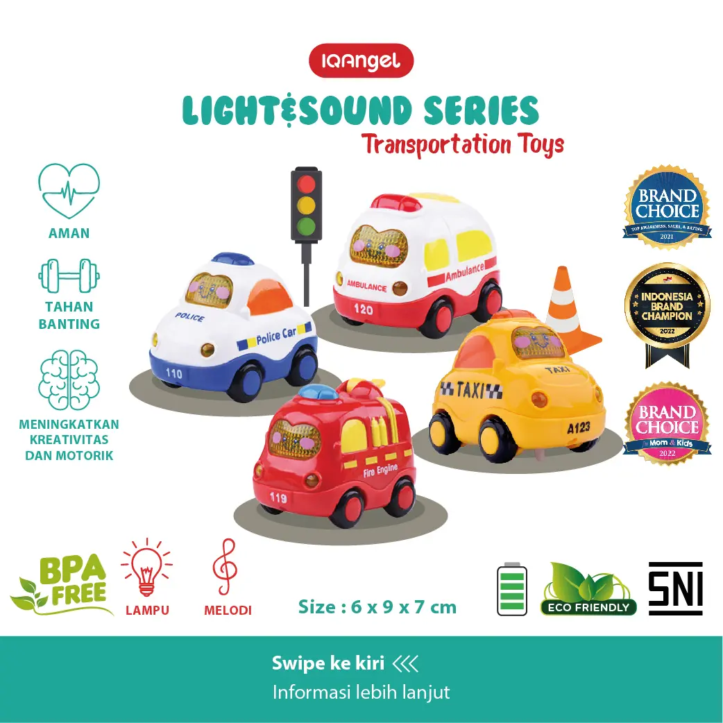 IQAngel Transportation Car Toys / Mainan Bayi Edukatif / Mainan Motorik Anak / Mobil Mobilan Anak / Mainan Anak