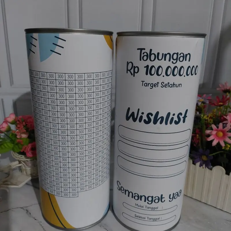 Celengan Target Jumbo Permanen 100 juta satu tahun buka tutup tabungan viral Uang 0