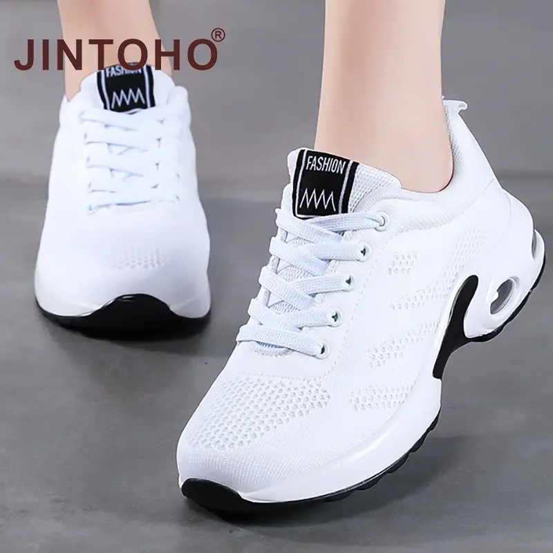 JINTOHO-Giày Đế Bằng Cho Nữ, Giày Thể Thao Nhẹ Để Chạy Bộ, Lưới Thoáng Khí, Đệm Khí 0