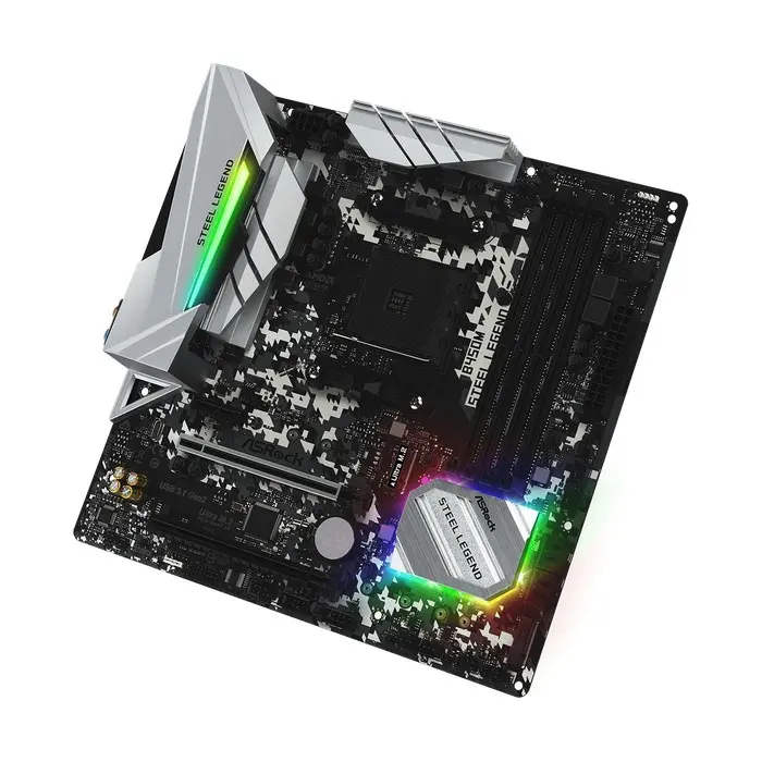 ASRock B450M Steel Legend (Socket AM4) - AMD Ryzen Series CPUs Support DDR4 3533+ (OC) - Black 2