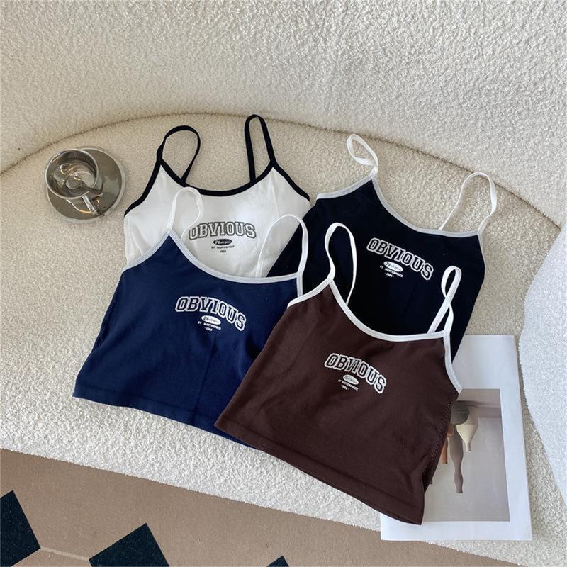 Product Introduction of Y2K Hot Girl Camisole With Chest Pad American Style Retro Cropped Top Vest Tank Top Womenswear Summer Women's Tops Sling 20
