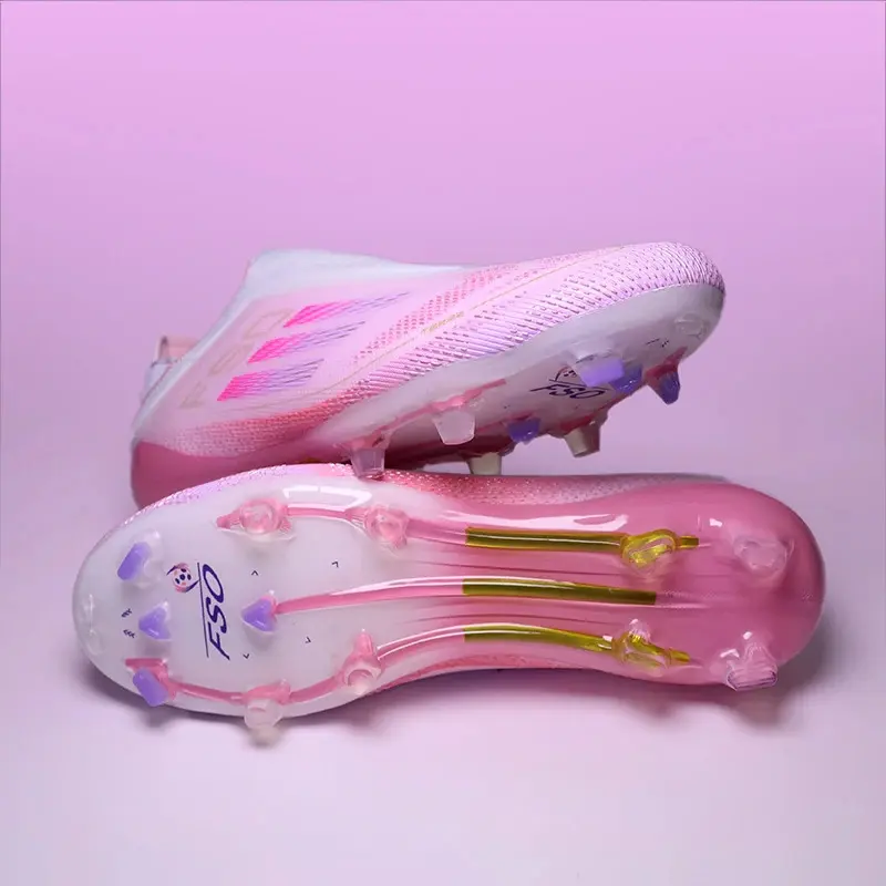 H-F50 Professional Laceless Mens Soccer Shoes TF/FG Training Football Sneakers Youth Outdoor Turf Soccer Cleats Chuteira Campo