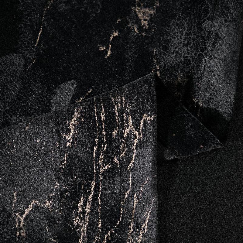 Marble Pattern Black Curtain, 1 Count Retro Room Decor Thickened Curtain, Household Textiles for Home Living Room Bedroom Decor 6