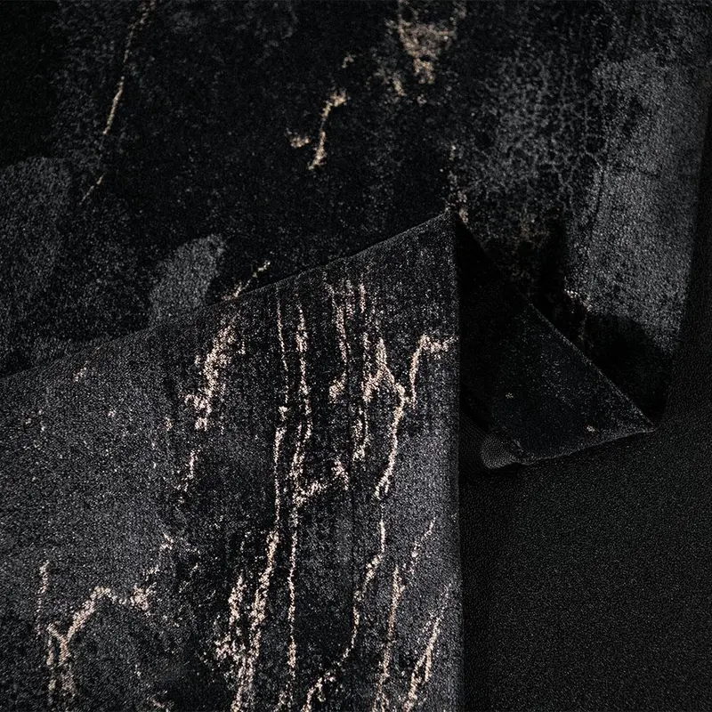Marble Pattern Black Curtain, 1 Count Retro Room Decor Thickened Curtain, Household Textiles for Home Living Room Bedroom Decor 6