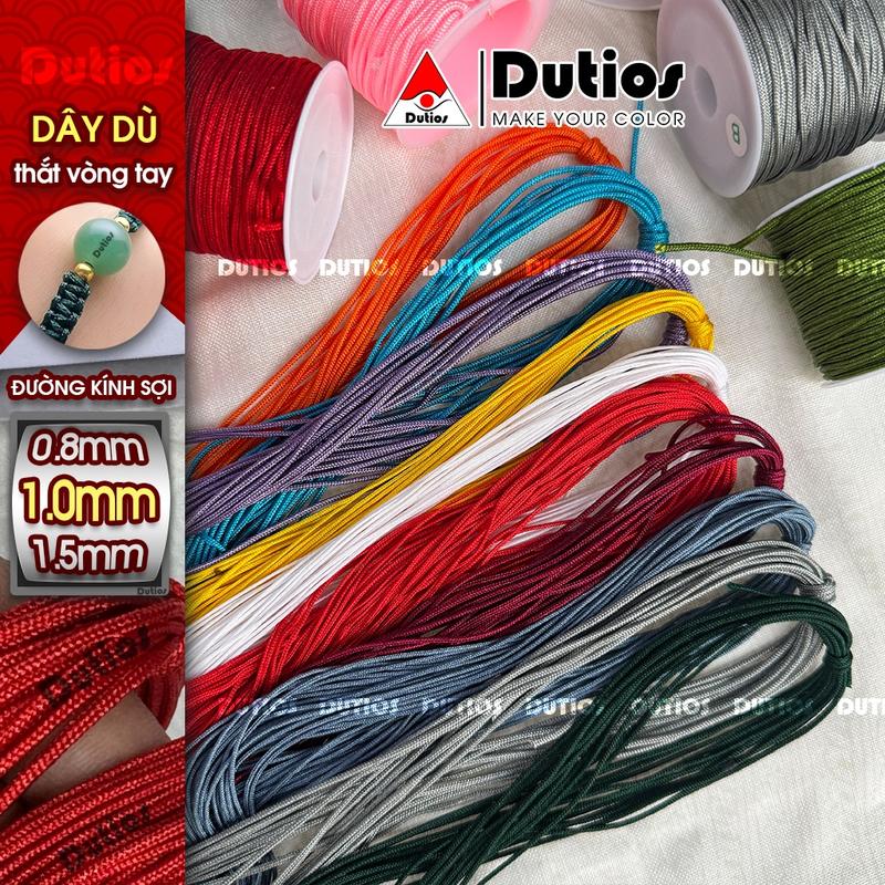 Bó 10m dây dù ngọc bích sợi 0.8mm - 1.0mm - 1.5mm Dutios dây dù đan vòng tay đồ trang trí DIY BDD10