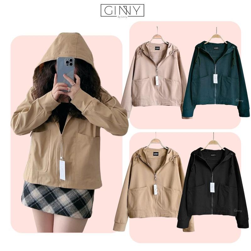 Áo Khoác Kaki Atelier BX013 Cotton Co Giãn Thoáng Mát Gam Màu Trung Tính Dễ Phối Thích Hợp Diện Chống Nắng Đi Làm Đi Chơi Đi Học Top Jacket Nữ Women 1