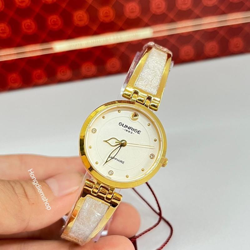 dạngo Đồng h o nữ SUNRISE 9957SA full hộp thẻ chính hãng Kính Sapphire chống xước dongho nudep đồn h Wo lắc tay đồng hồ