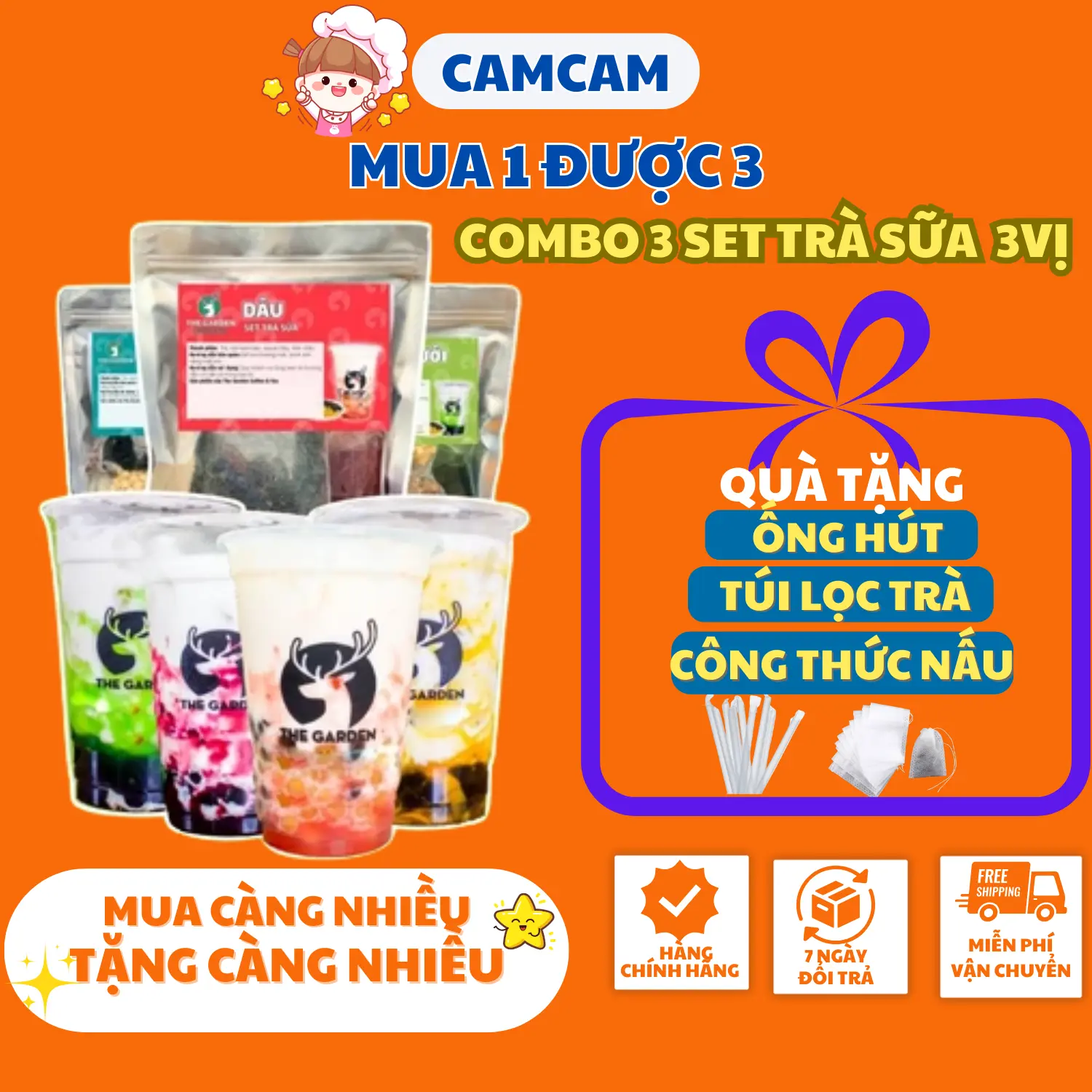 Combo 3 Set Nguyên Liệu Nấu 30 Cốc  Trà Sữa Trân Châu Đường Đen+ Matcha+ Hồng Trà ( Được Đổi Vị ) Nguyên Liệu Nấu Trà Sữa Tại Nhà Thơm Ngon Tặng Túi Lọc Trà Và Công Thức Nấu