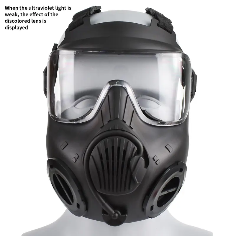 Full Face Mask, Face Cover with Ventilation Holes & Adjustable Strap & Sponge Nose Pad & Color-changing PC Reinforced Lens, Real-life CS Tactical Equipment 6