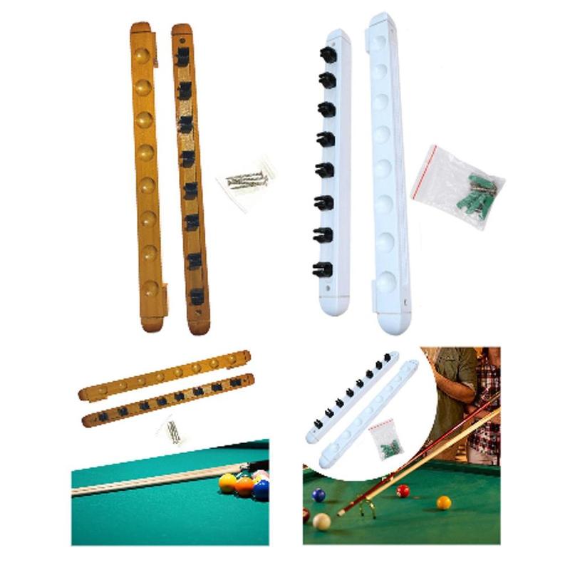 Billiard Pool Cue Rack Pool Accessories Wooden Wall Mount for Players Community Center Sports Clubhouse Family Recreation Room 2