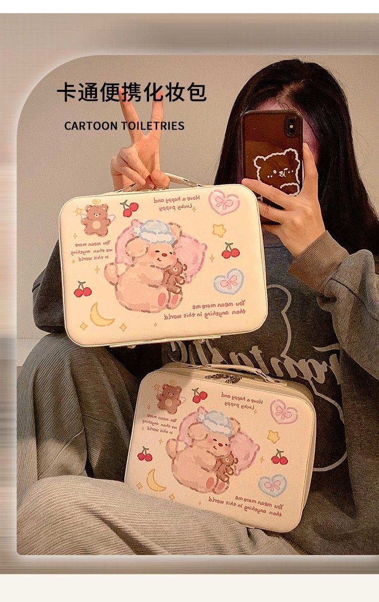 Product Introduction of Túi Đựng Mỹ Phẩm Cầm Tay Thiết Kế Dễ Thương, Dung Tích Lớn, Dành Cho Phụ Nữ, Hộp Đựng Đồ Di Động Hộp Đựng Mỹ Phẩm, Túi Đựng Mỹ Phẩm Một Mảnh Có Gương, Năm 2024 Bag 2