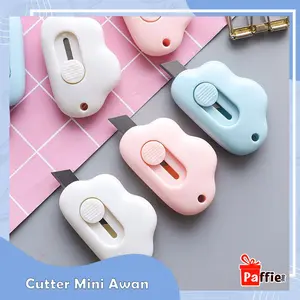 Promo Cutter Mini Awan Lucu Unboxing Paket Gantungan Kunci Pisau Silet ATK Cod