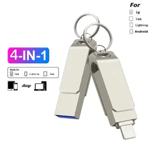 OTG Flashdisk 1TB iOS, iPad, PC, USB 3.0, 2 IN 1, Venda Quente, Prata OTG Pen Drive FOR I-PHONE Komputer