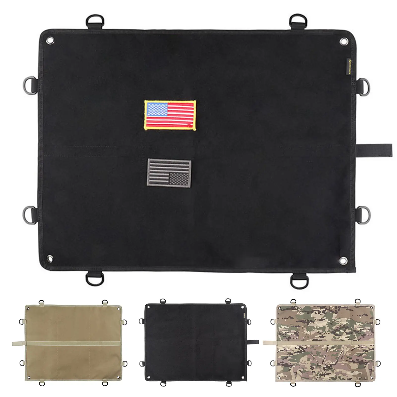 Patch Display Board Foldable D-Ring Design Wear Resistant with Fasten Tape Non-Fading Nylon Tactical Board Patch Organizer Holder Display Panel Camping Supplies