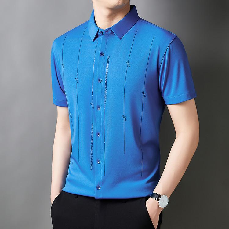 Product Introduction of Men's Casual Polo Shirt Short Sleeve Breathable Easy Versatile Striped Design 28