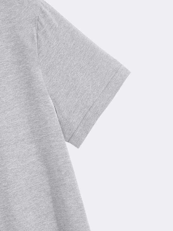 Women's Cartoon Face Print Drop Shoulder Tee, Casual Half Sleeve Round Neck T-shirt for Daily Wear, Ladies Clothes for All Seasons 5