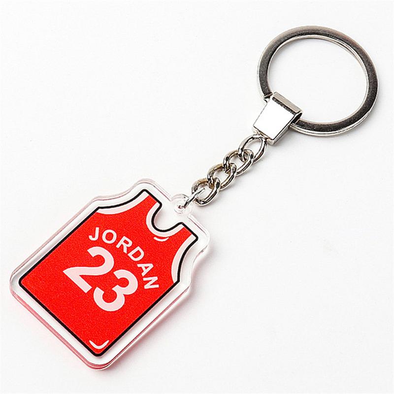Product Introduction of Printed On Both Sides Jersey Shape Keychain Charms Sports Key Rings Basketball Fan Trinket Souvenir Accessories Gifts 18