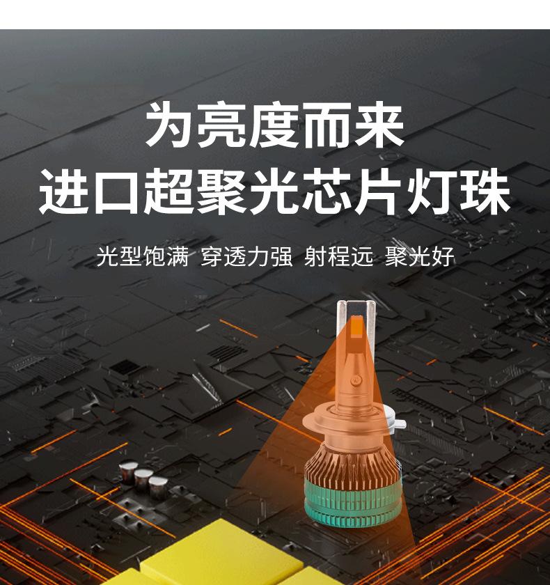 Product Introduction of New double copper tube high-power car led headlights h1h4 super bright h7 modified led car headlights 5