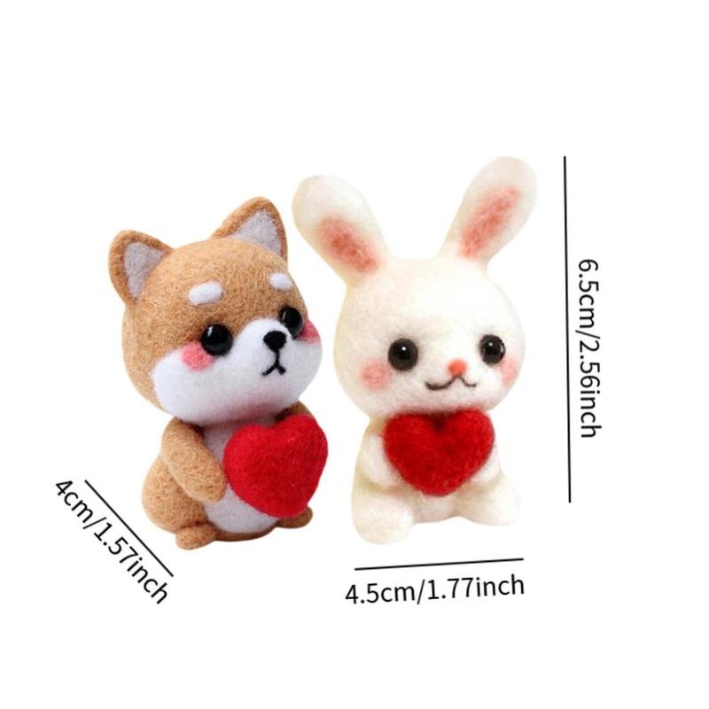 Product Introduction of Felting Kit, Animal Doll Felting Set with Felting Basic Tools, Portable Felting Craft Project DIY Wool Felt Material for Kids 0