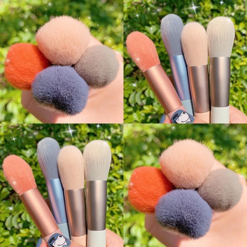 Full Bộ cọ 8 cây makeup lông mềm mịn tặng kèm túi Zip Vintage, Bộ cọ trang điểm cá nhân gốm 8 cây chính hãng 4