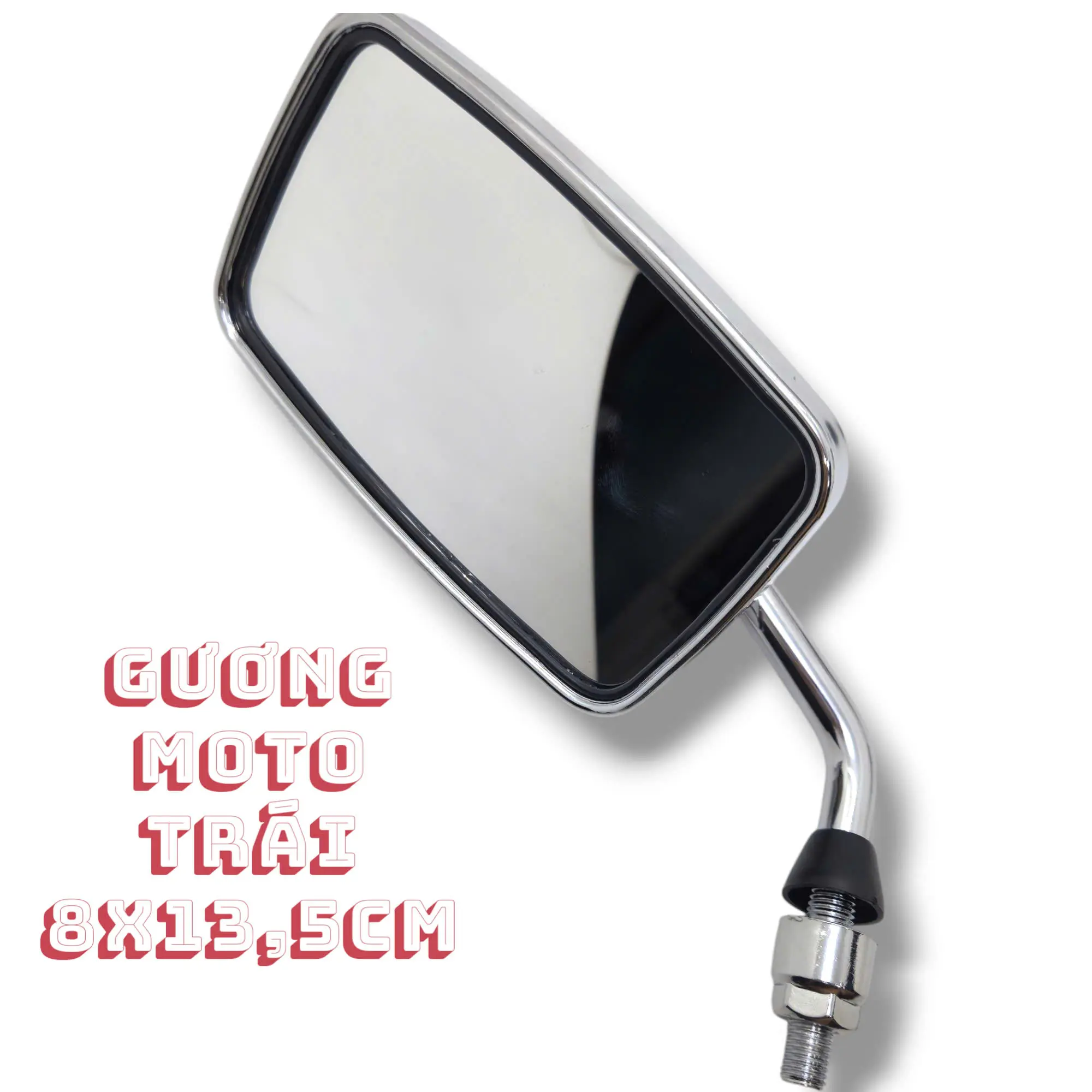 Gương xe máy kiểu motor vuông gắn bên trái chân 10li thuận, kính chiếu hậu xe máy đẹp Phụ Kiện Phụ Tùng