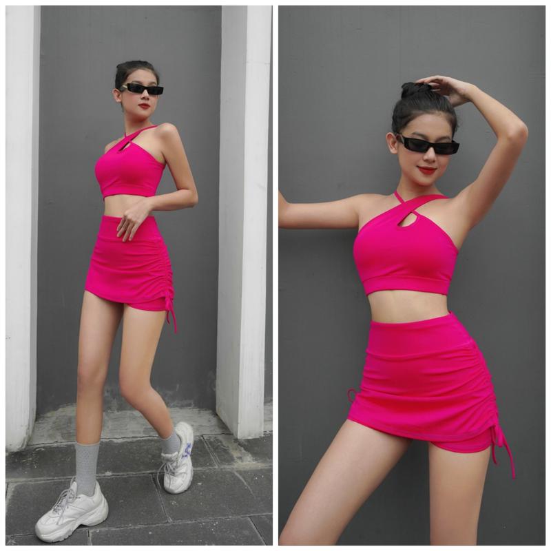 VÁY tập Zumba,Gym, Yoga, Aerobic, thể dục nữ . Rút 2 bên. Chất thun thể thao Sport 2