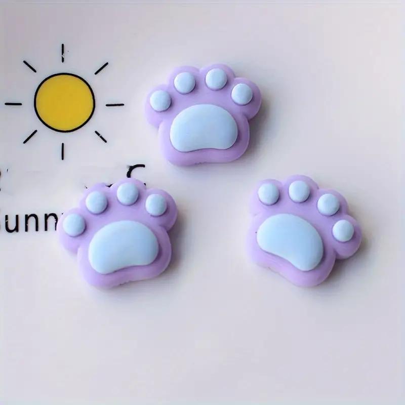 Product Introduction of Cute Cat Paw Design Refrigerator Magnet, 7 Counts/set Colorful Lovely Paw Shaped Fridge Magnet, Decorative Magnet for Kitchen Office Whiteboard 2