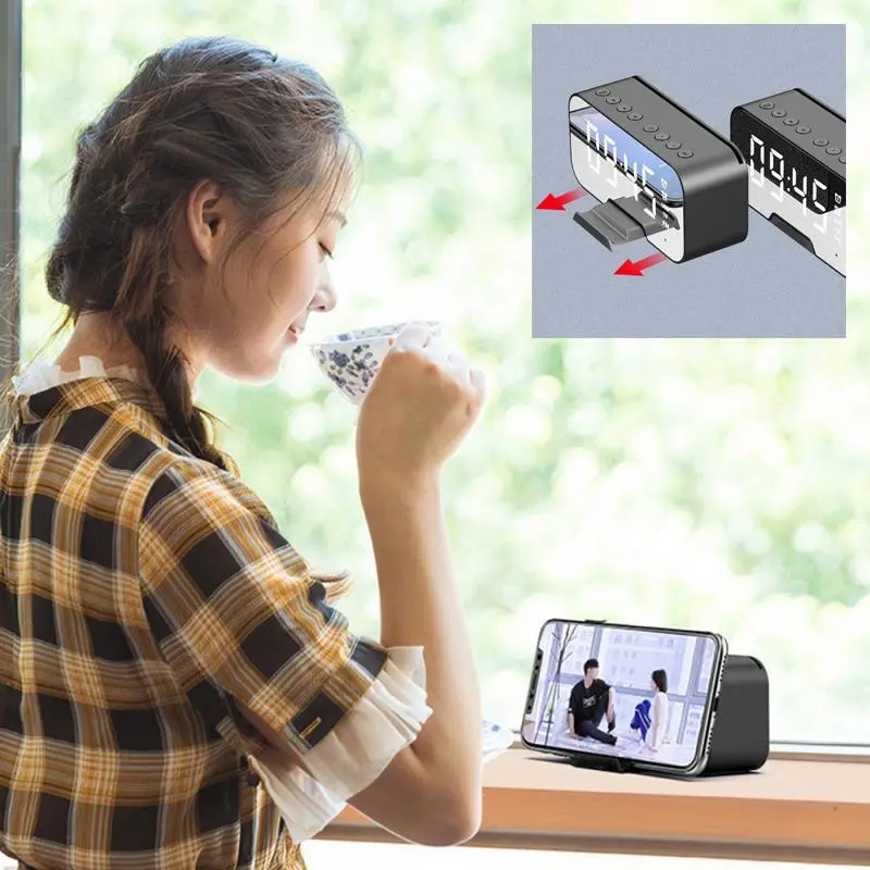 【COD】Audio Dunia Speaker Bluetooth 5.0 Jam Alarm LED Display Ultra Bass S10 4
