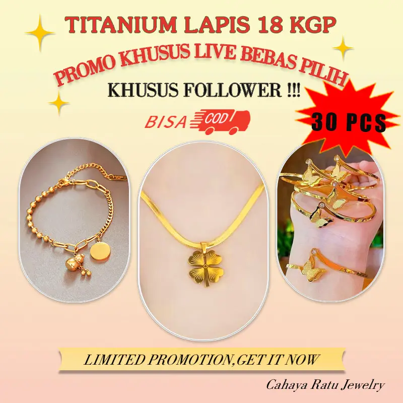 08 LUVE • COD Bebas Pilih Khusus Grosir Paket Usaha Perhiasan Titanium Anti Karat, Semua Produk (Kalung, Gelang, Anting, Cincin, Gelang Kaki)