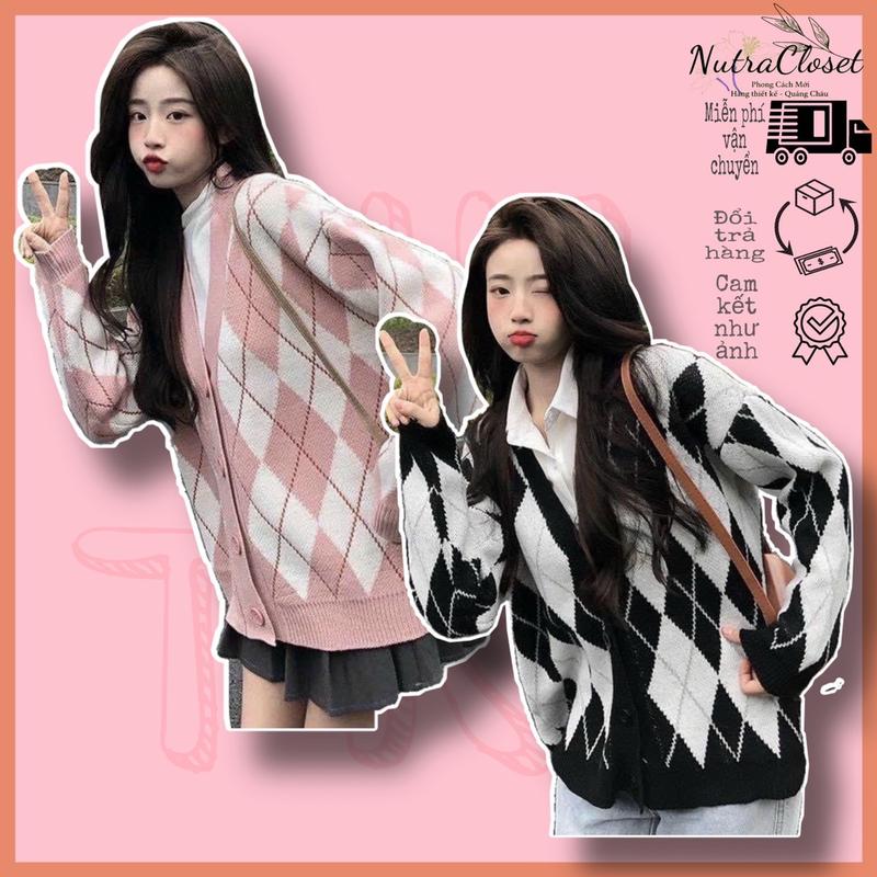 Áo khoác nỉ cardigan kẻ ô basic unisex ulzzang nam nữ