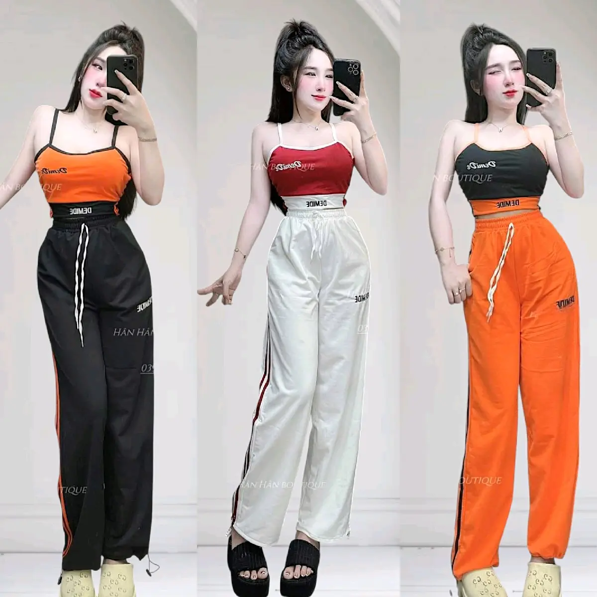 Set Bộ Nữ Set Áo Thun Dây Quần Jogger Viền Rút Dây