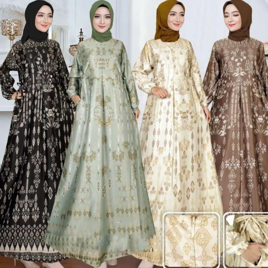 Gamis Mozza series / Dress diora silk / special edition motif Bunga Muslim Wanita